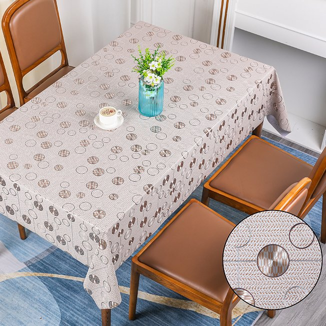 Rectangle Tablecloth Linen Textured Waterproof & Stain Resistant Table Cloth Wrinkle Free Decorative Fabric