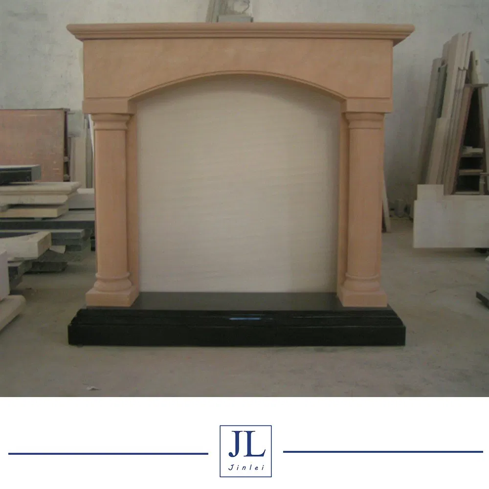 Electric Antique Sunny Travertine Limestone Beige Brown Marble Fireplace and Marble Fireplace and Stone Fireplace Mantels