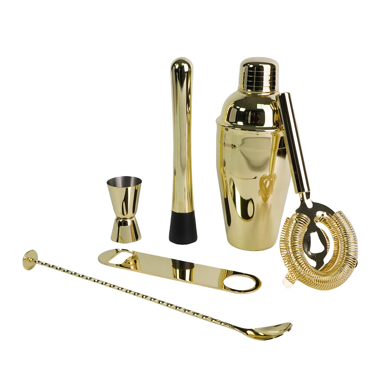 Royal Rose Gold Copper Cocktail Bar Shaker Set with Gift Packing