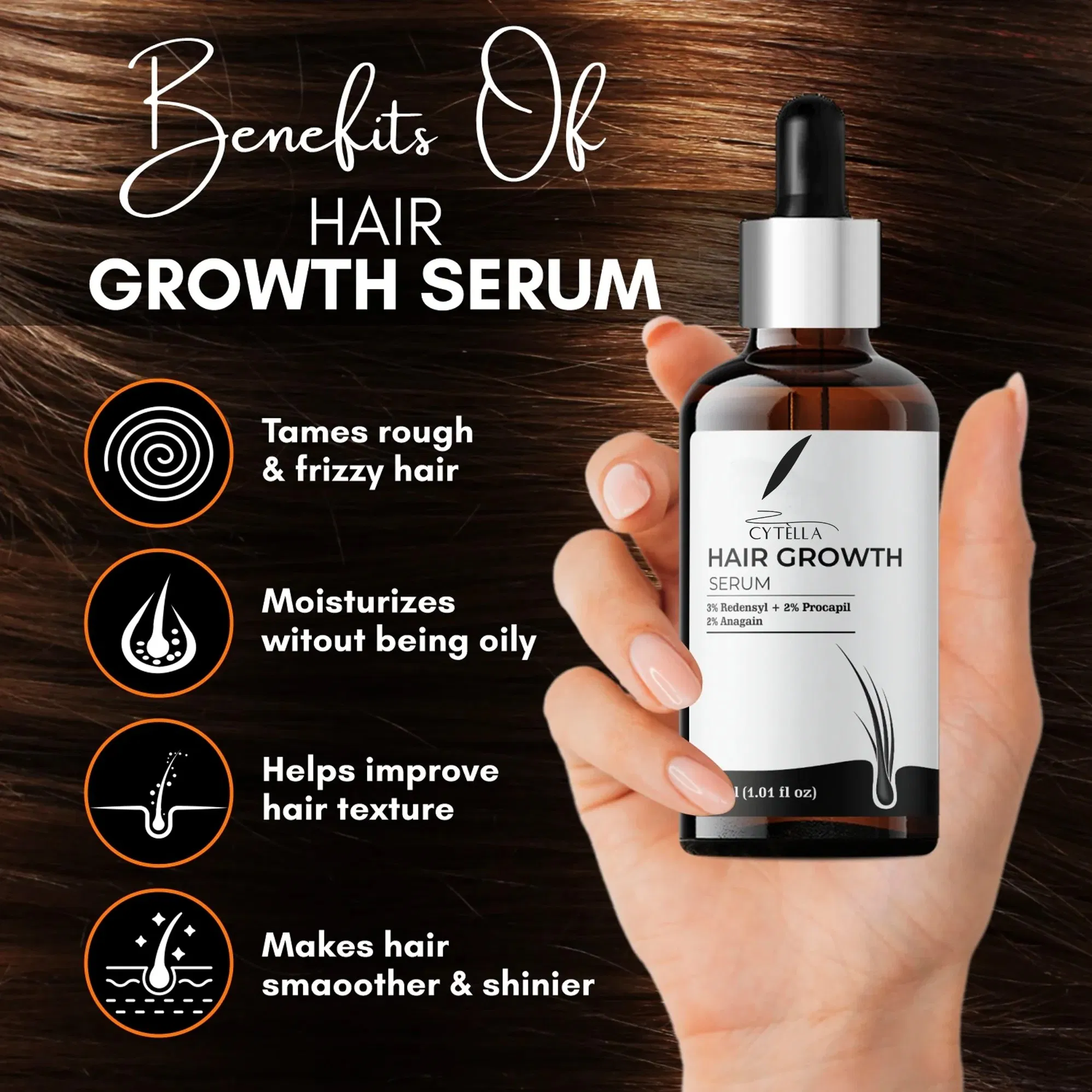 Natural Hair Growth Serum with Plant-Powered