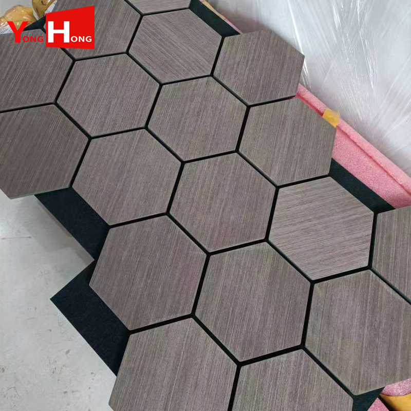 Natural Walnut White Oak Slat Covering MDF Pet Acoustic Slatted Wooden Ceiling Panel