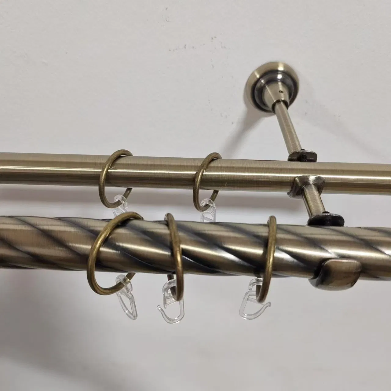 Hot Sale Twist Double Curtain Pole Set Aluminum Curtain Rod Window Curtains Rods