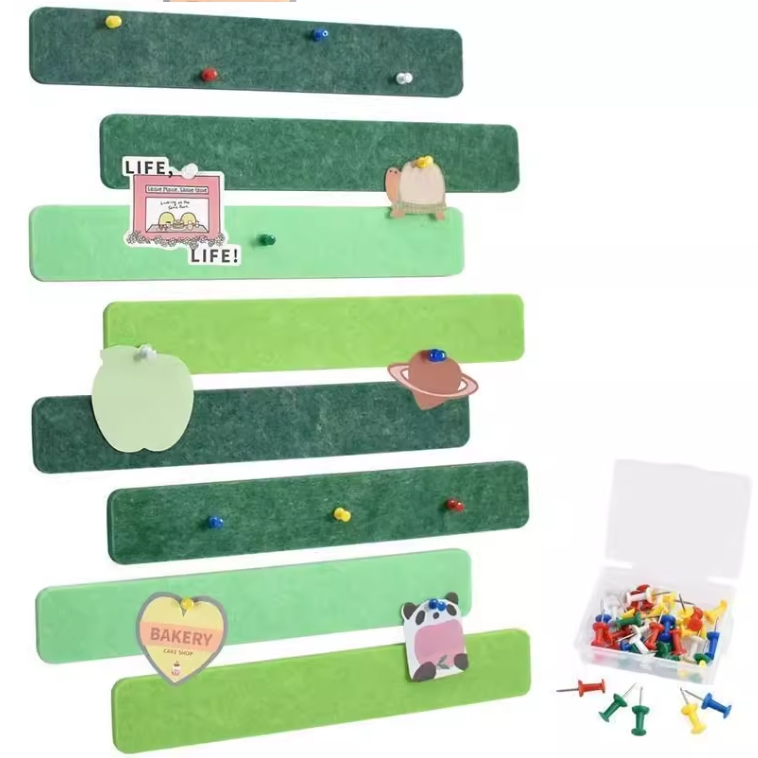 Felt Bulletin Board Bar Strip Pin Self-Adhesive Message Strip for Office School Home Decoration