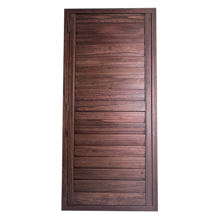 Stained Color Paulownia Shutters Z-Frames Shutters Are Mounted Inside The Window Opening