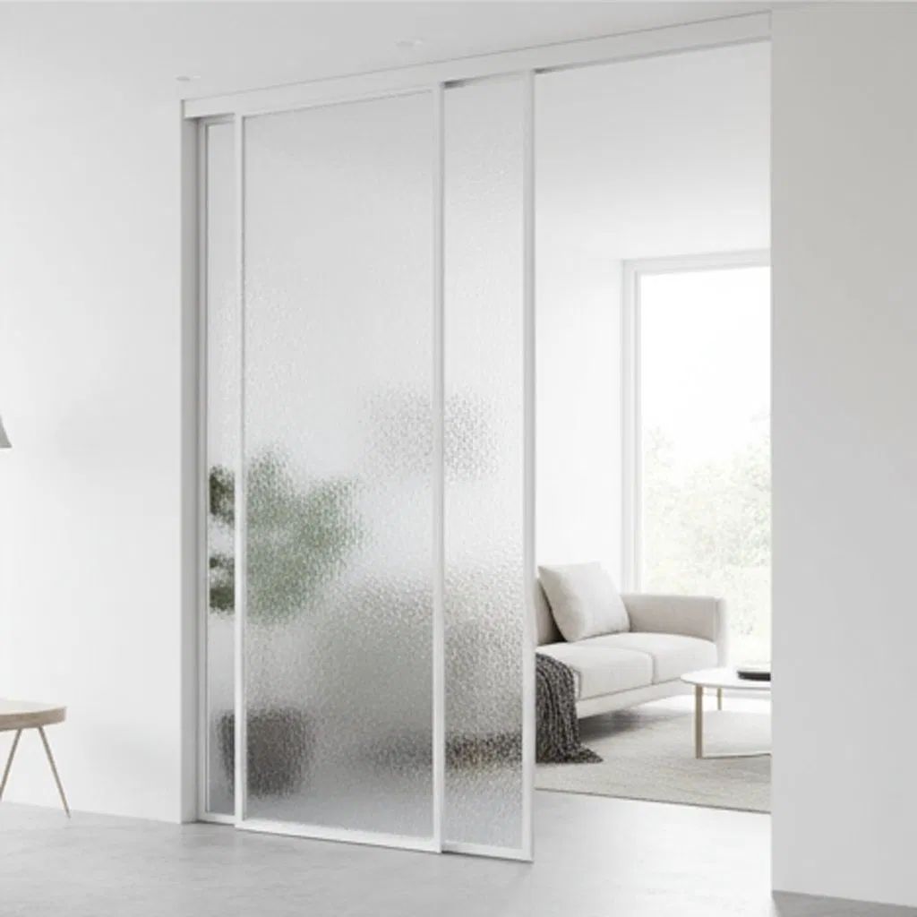 Modern Acid-Etched Glass Wall Cladding with Glossy Finish
