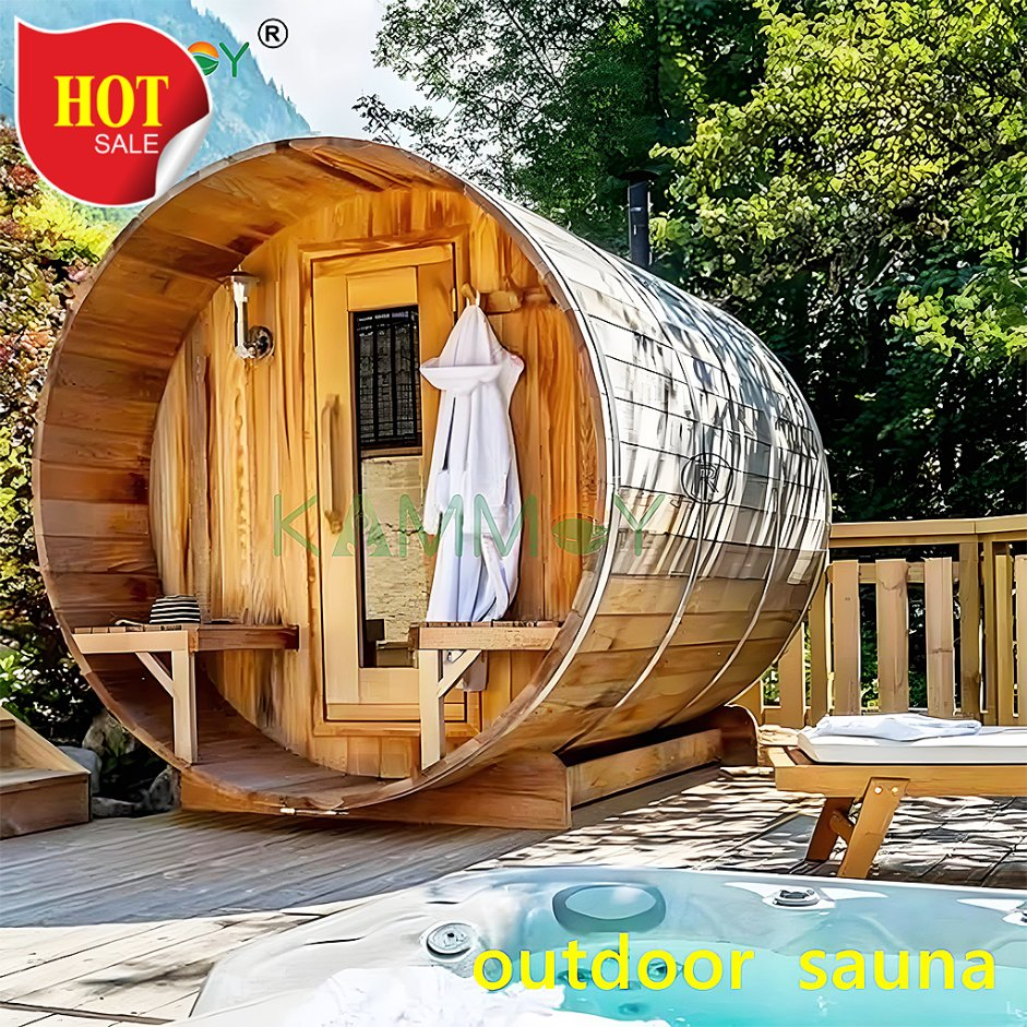Traditional Sauna Steam Barrel Outdoor Red Cedar Sauna Room