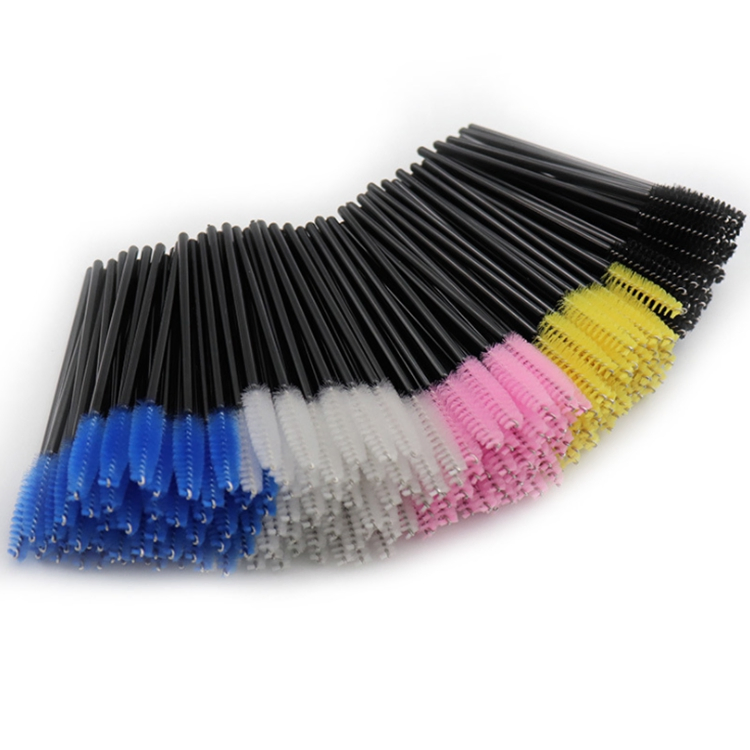 Wholesale 50PCS Per Pack Pink Glitter Disposable Lash Extensions Cleaning Brush Mascara Wands Eye Brow Lash Cleansing Brush