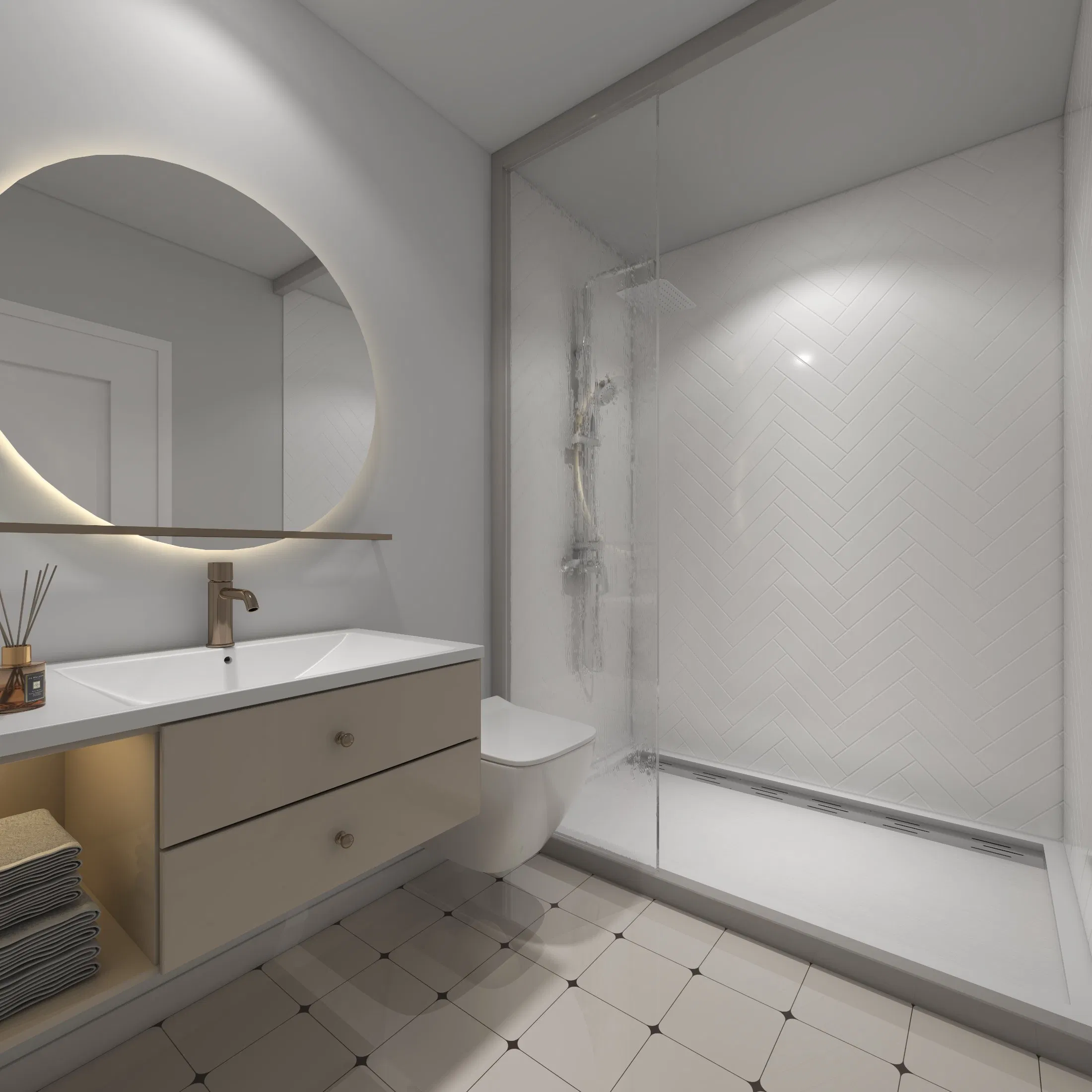 Customized Shower Wall Panel Easy Installation Cultured Marble Tub Surrounds