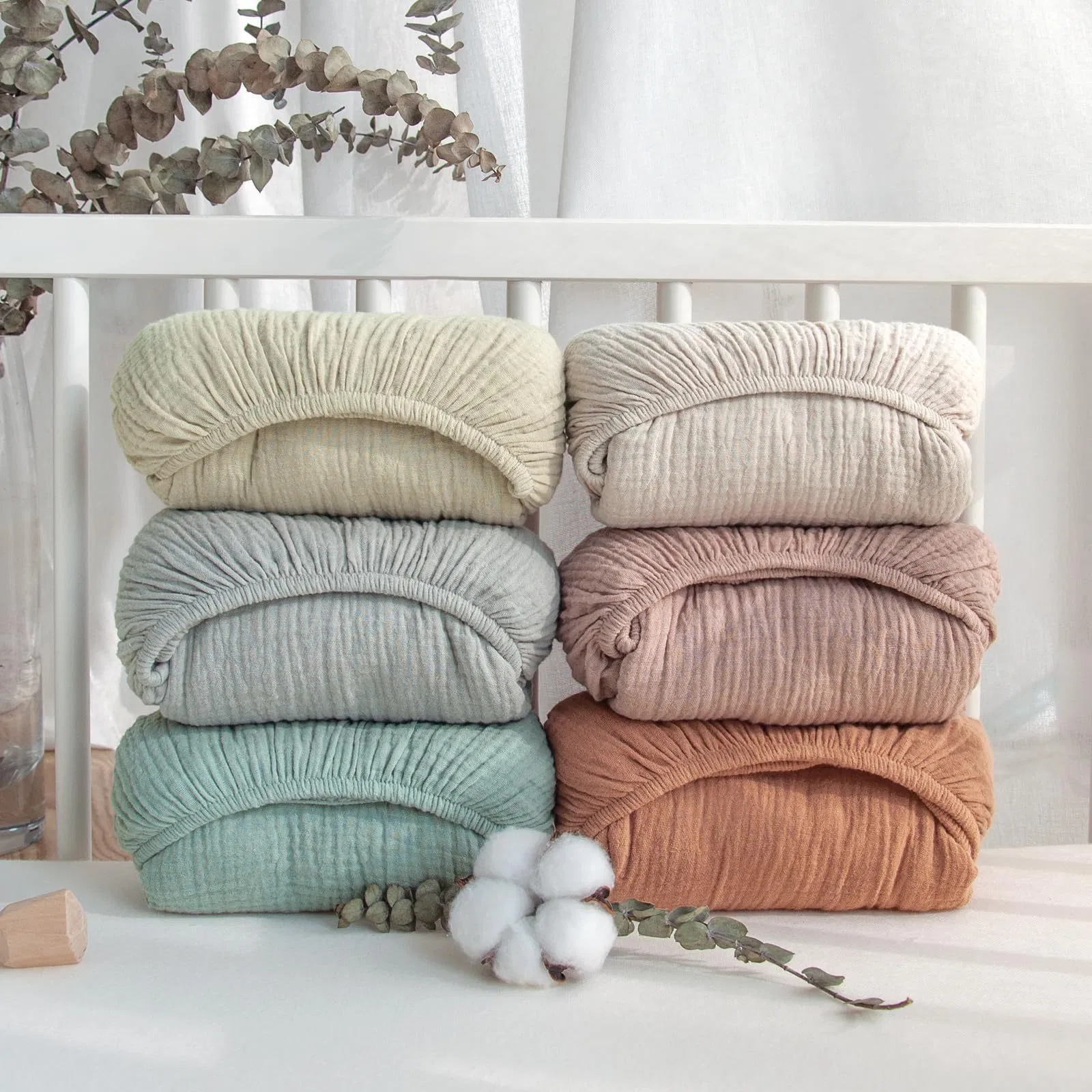 Ecofriendly Maker Fitted Sheets for Beds Newborn Size Breathable Baby Crib Fitted Sheets for Hot Climate