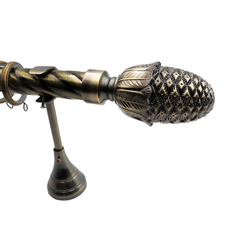 European Style Retro Brass 28mm Curtain Track Roman Rod for Living Room Bedroom