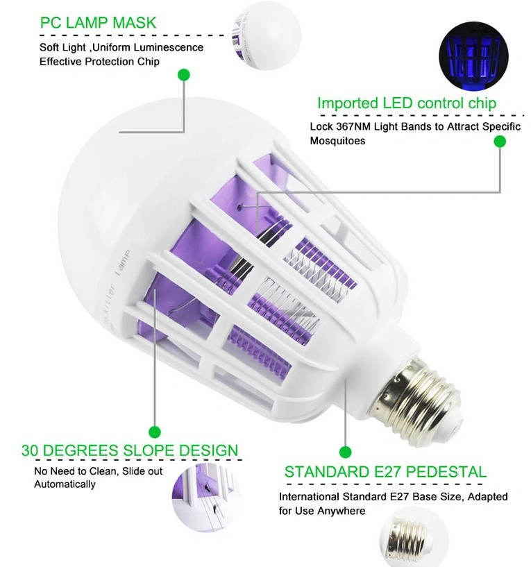 2 in 1 15W LED Bulb Mosquito Killer Nightlight