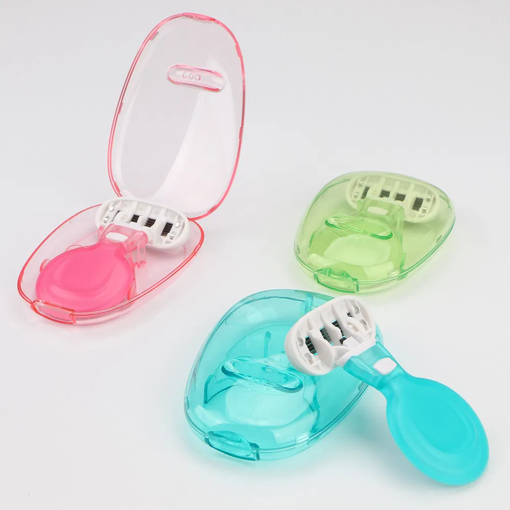 Flexible Bending 5-Blade Women's Razor Short Handle with Replaceable Cartridges & Travel Case, All-in-One Shaving Kit