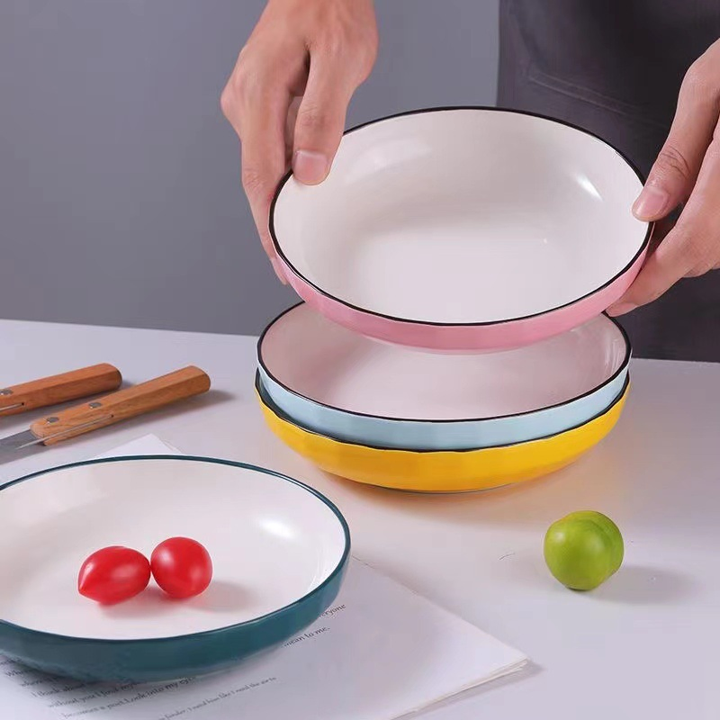 Fruit Rice Soup Plate Colors Glaze 7"8" Porcelainware Ceramics Tableware