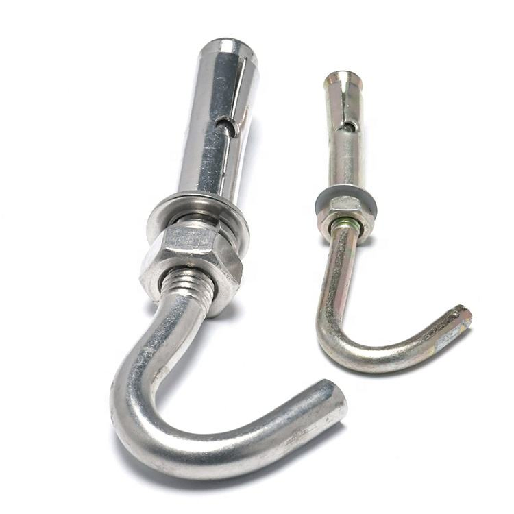 Анкерный болт с крюком SS304 50мм, с гайкой и шайбой