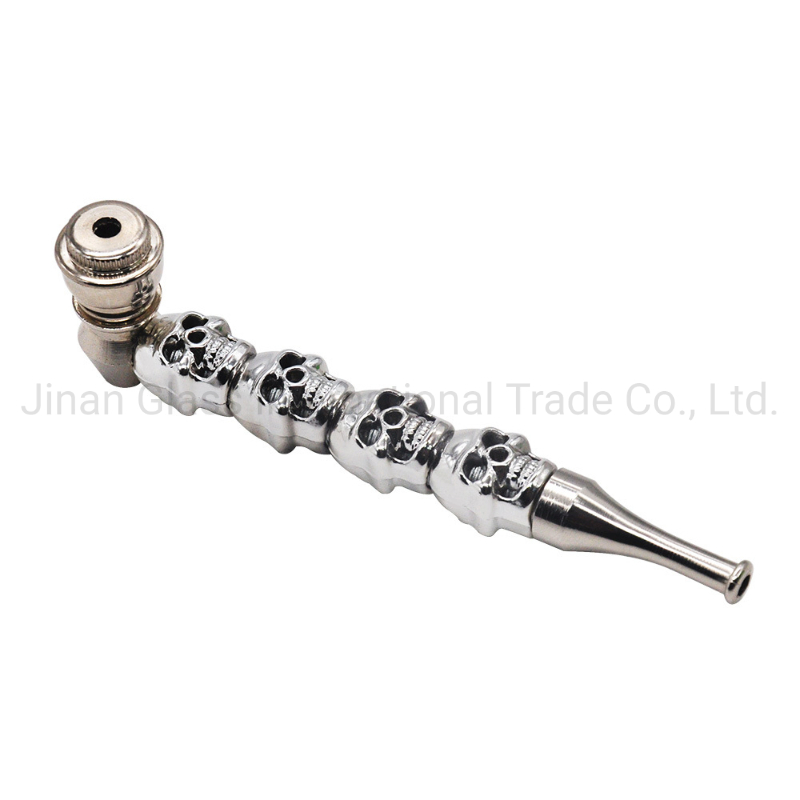 Skull Metal Removable Straight One Hitter Smoking Set