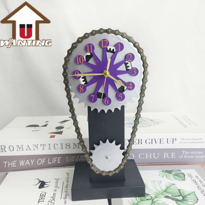 Modern Furniture High Quality Chain Gear Clock Creative Home Decoration Desktop Ornament