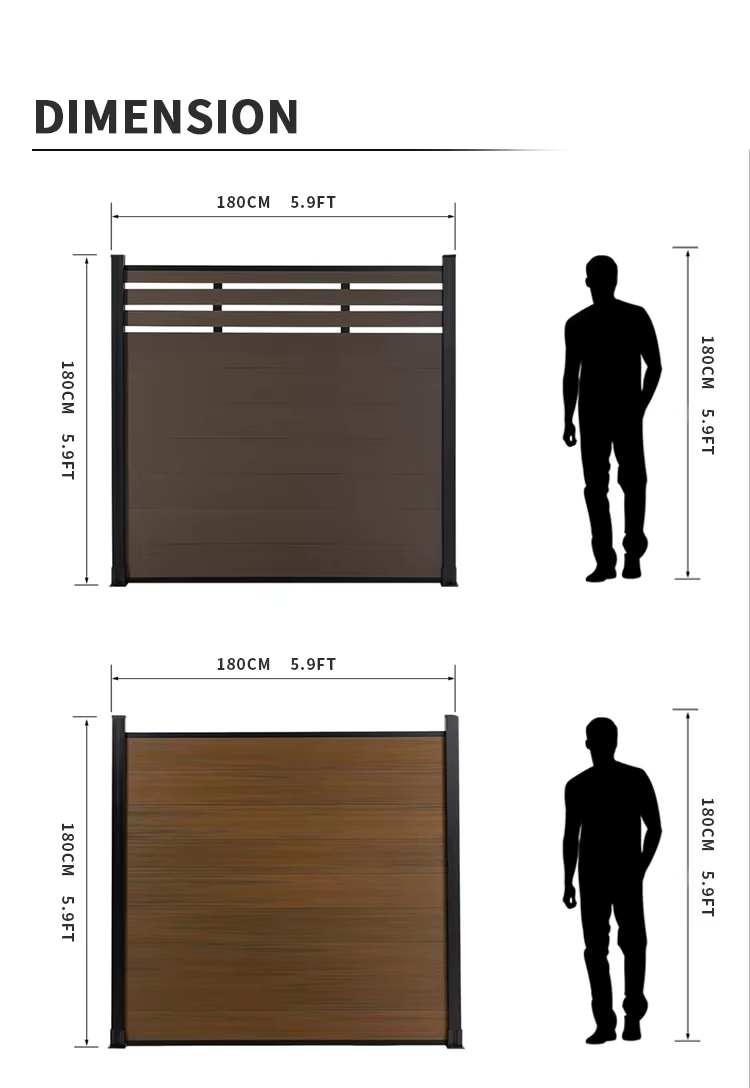WPC Fence Wood Plastic Decorative Garden Wall Privacy Fence