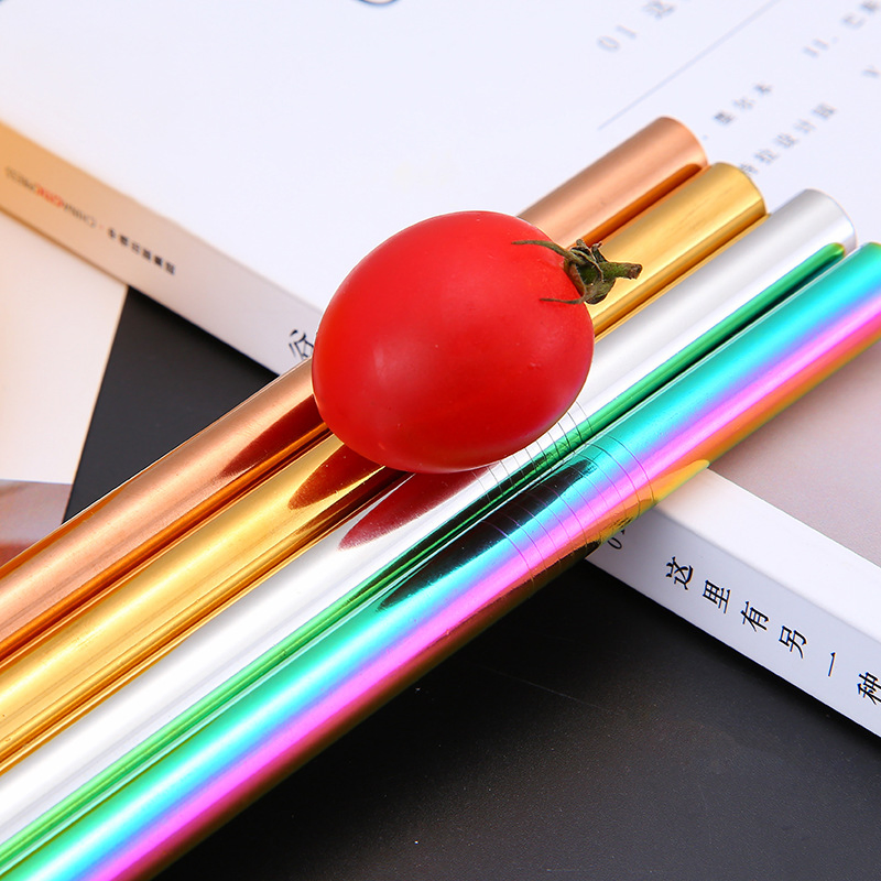 Factory Direct Wholesale Bar Accessories Good Grade 304 Metal Stainless Steel Straw Reusable Straw for Juice Drinking