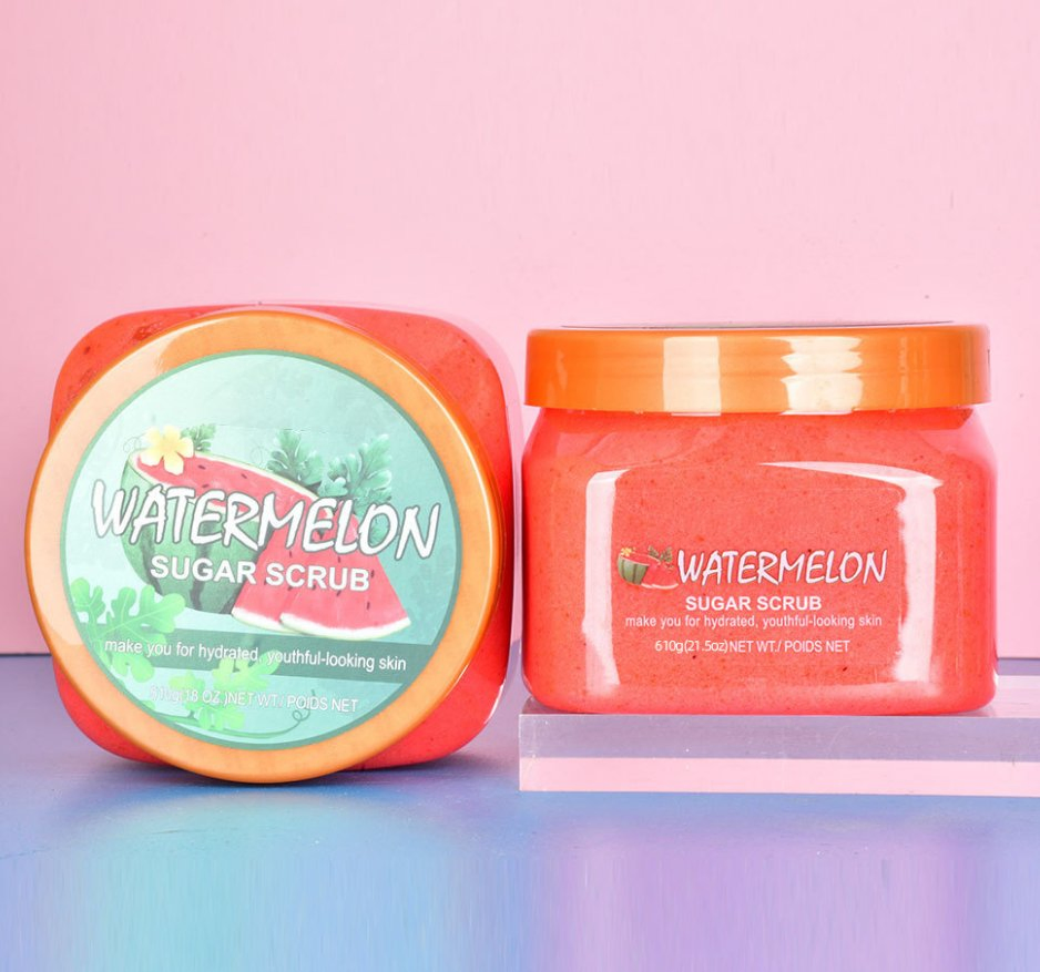 Online Wholesale and Retail Shea Butter Watermelon Sugar Scrub Exfoliating Skin Whitening Sugar Body Scrub Skin Care Body Scrub