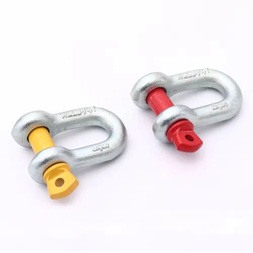 Hot Sales Drop Forged Galvanized G210 Steel D Shackle 8.5t Screw Pin Shackle for Construction