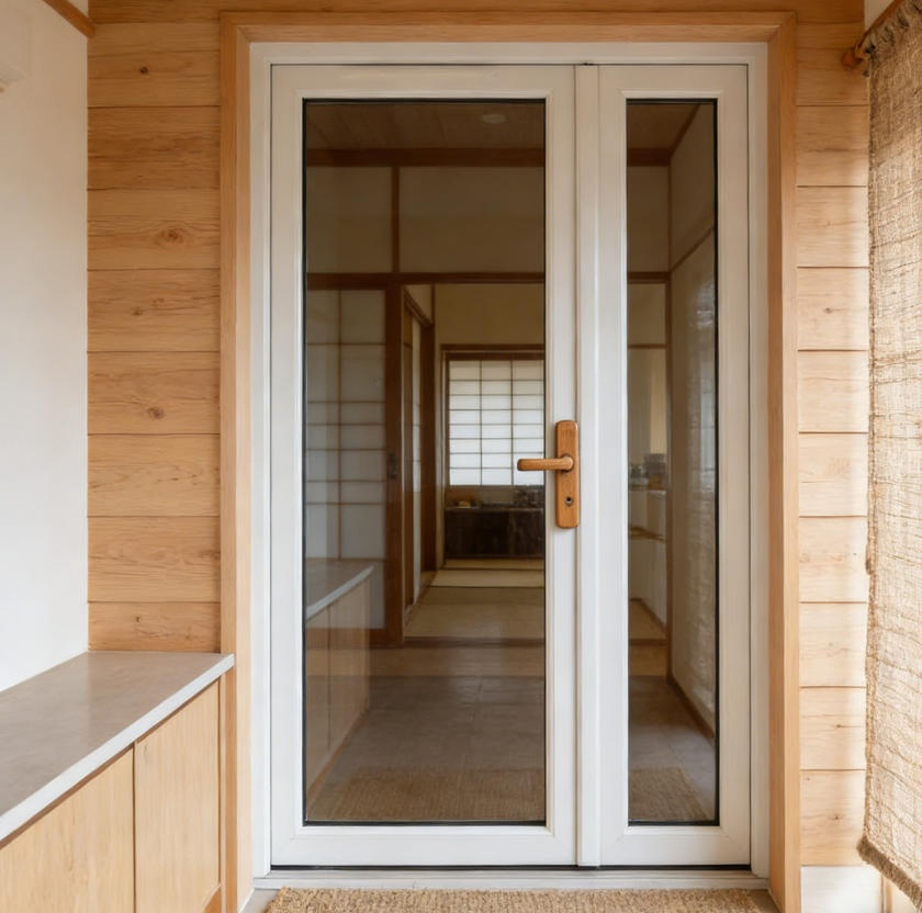 Exterior Conch UPVC Casement Door Weatherproof 20+ Years Service Life