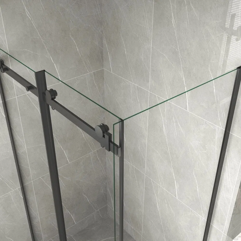 Customized 8mm Tempered Glass Rectangular Single Sliding Door Shower Enclosure 120X90
