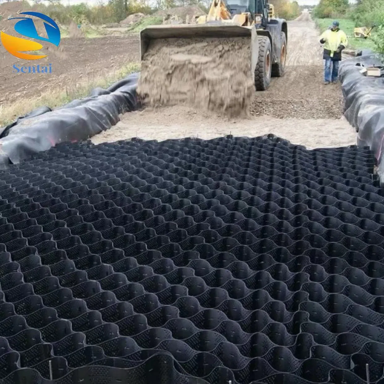 Plastic Lane HDPE Gravel Grid Geogrid Geogrid, Road Soil Stability Geogrid, Retaining Wall Geogrid Manufacturer