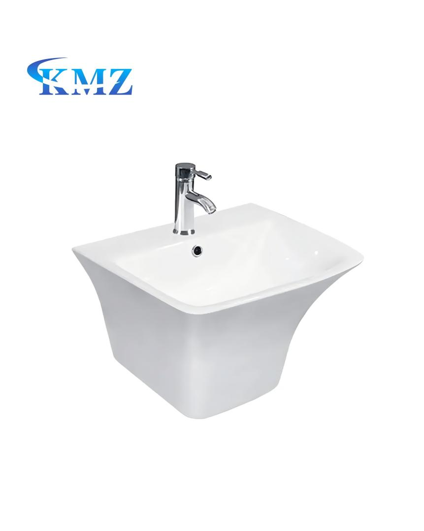 Factory Price White Sink Bathroom Ceramic Basin Rectangular Wall Hung Wash Basin