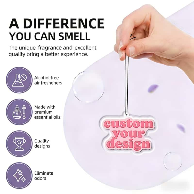 Custom Car Air Fresheners Paper Double-Sided Printing with Pictures, Photos, Logo and Text