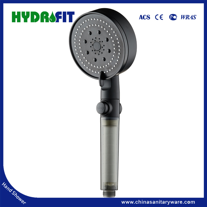 Factory ABS Plastic Chrome Stop Button 5functions Sprayer Bathroom Hand Shower