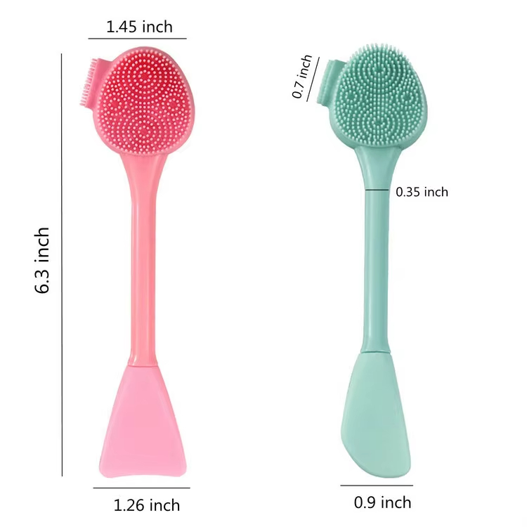 New Best Selling Eco-Life Customized Double Head Soft Silicone Face Mask Silicone Facial Cleansing Brush