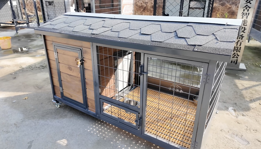 Wooden Dog Cabin with Porch Modern Design Animal Shelter Cheap Pet Home Indestructible Cage Outdoor Kennel with Roof Dog House