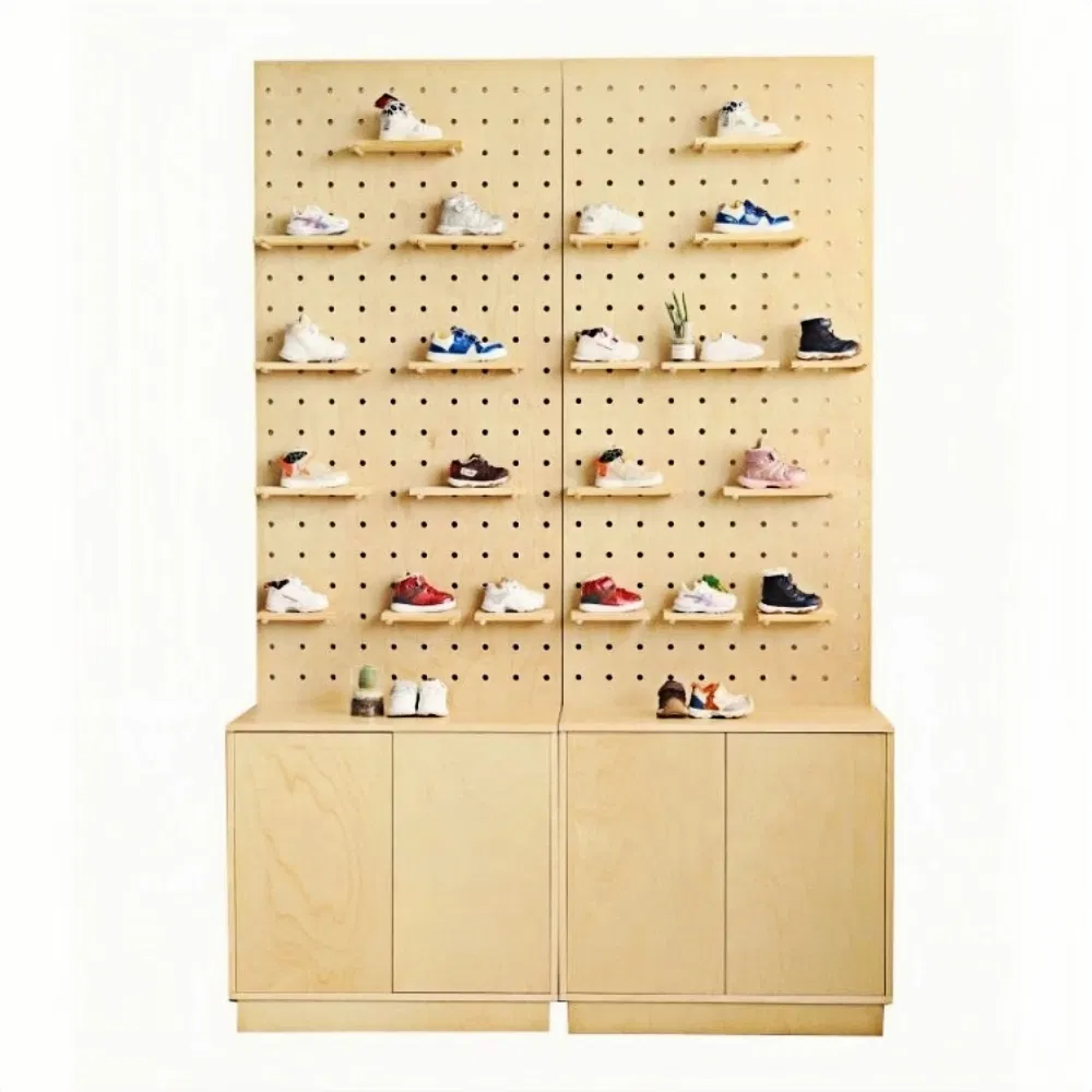 Marine Plywood Pegboard Display Racks – Popstore Wooden Stand for Merchandise