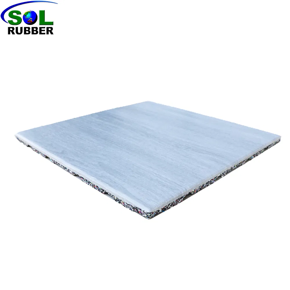 Wood Grain Odorless Absorption Gym Equipment Rubber Gym Floor Mat