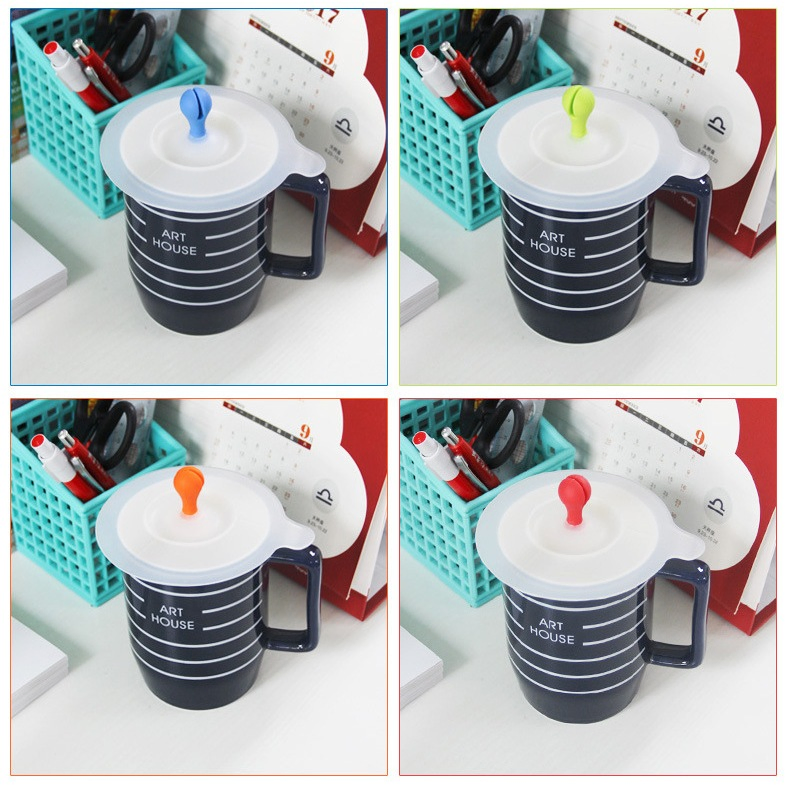 Factory Custom Suction Airtight Sealed Reusable Coffee Drink Cover Silicone Cup Lid