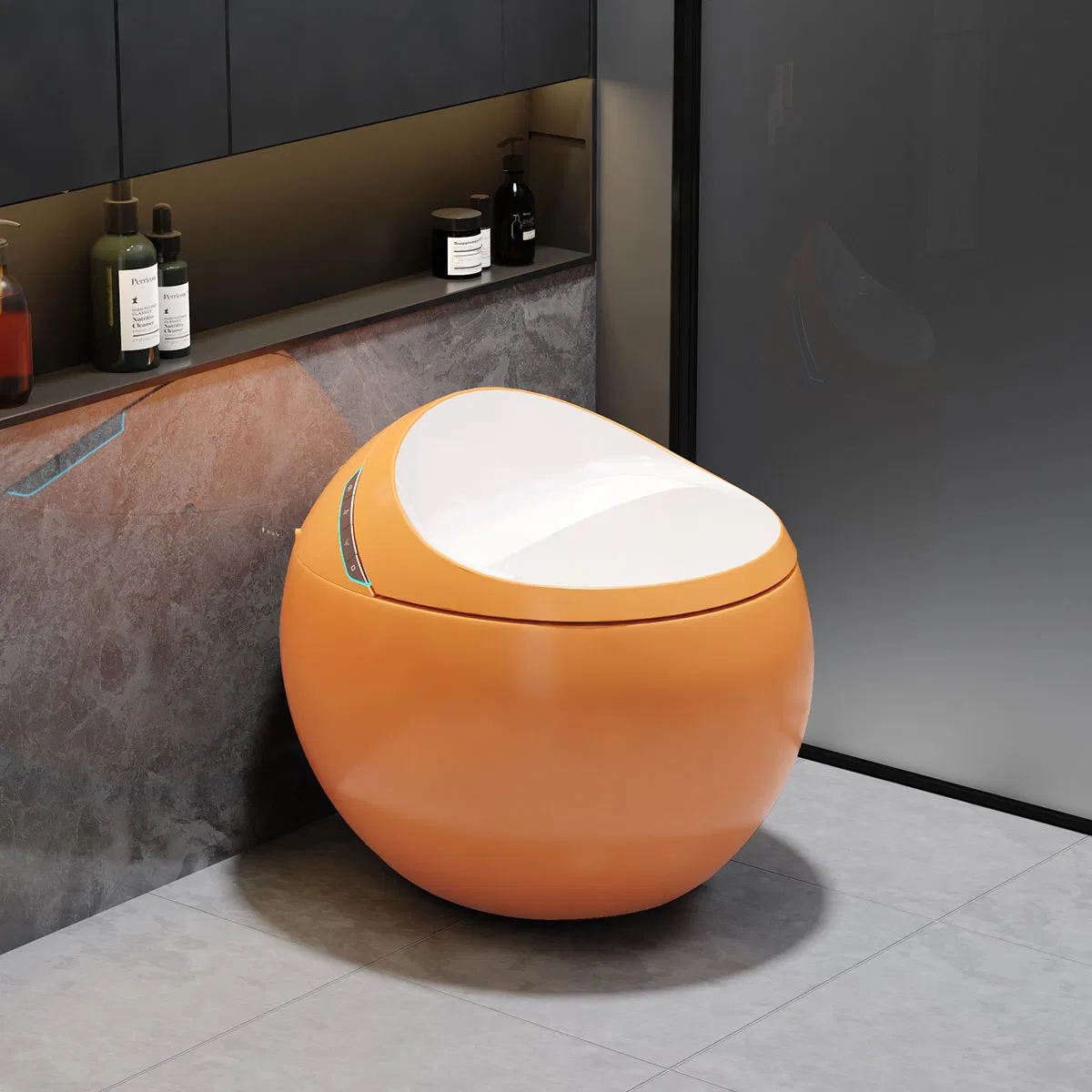 Luxury Floor Mounted Egg Shaped Toilet Bowl Tankless Intelligent Smart Toilet Multi-Color