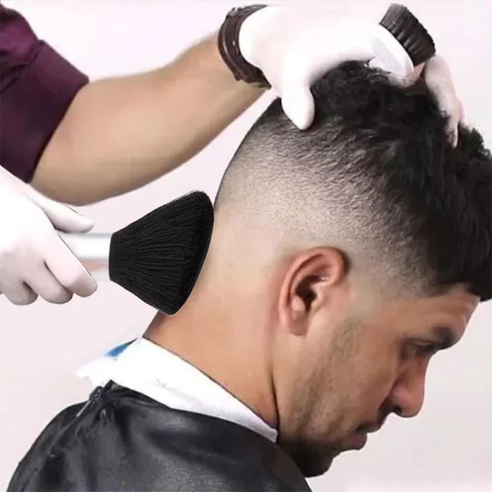 Men Salon Barber Beard Brush Plastic Handle Black Neck Duster Shaving Brush