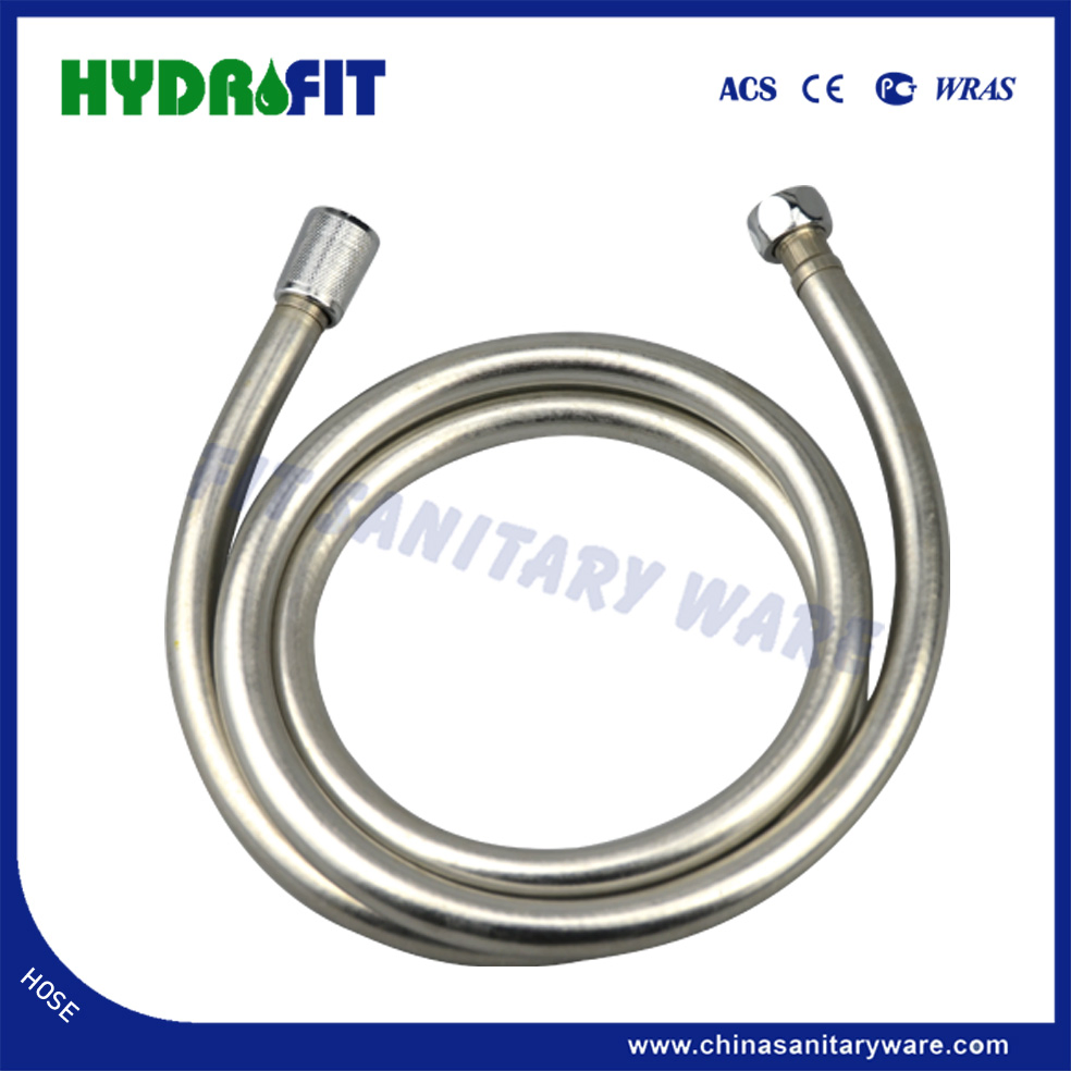 Factory 1.5m PVC Silver Flexible Hose Shower Sprayer Shattaf Bidet Shower Hose (HY6022)