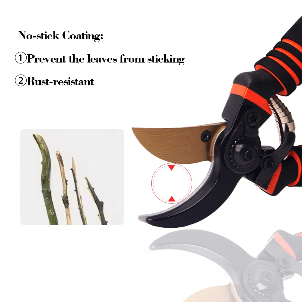 Premium Sk5 Steel Pruning Shears - Industrial-Strength, Rust-Proof, Ergonomic Curved Handles for Enhanced Grip