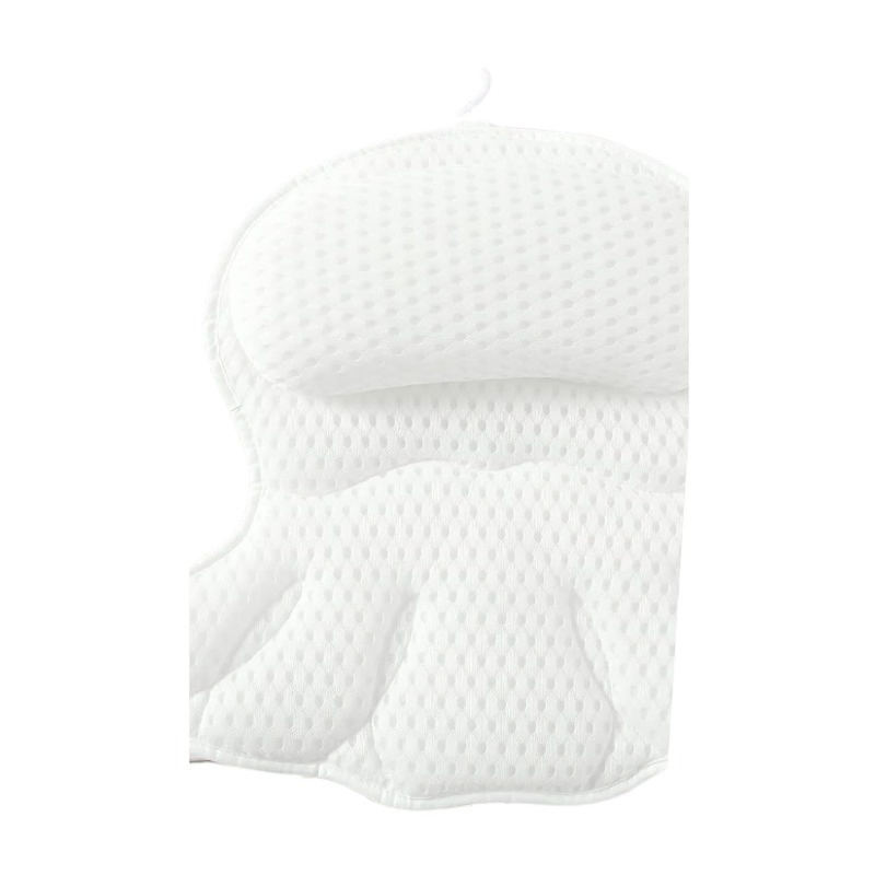 Factory Direct Sales 4D-Mesh Soft Fabric Non-Slip Bottom Suction Cup Bathtub Pillow
