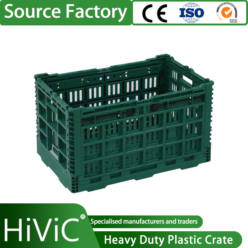 Large Vegetable Fruit Storage Basket Manufacturer Tooling Foldable Stackable Tote Folding Nestable Storage Collapsible Bale Arm EU Logistic Mesh Plastic Crate