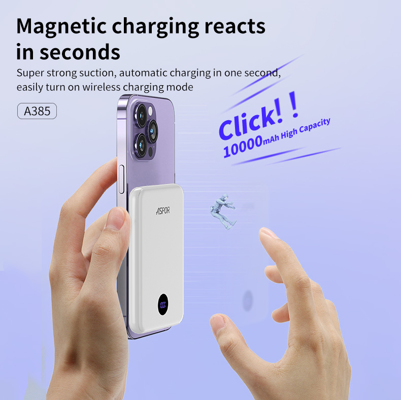 Travel Charger 20W Power Bank 5000mAh Magnetic Wireless Charging A383 for Mobile Phone