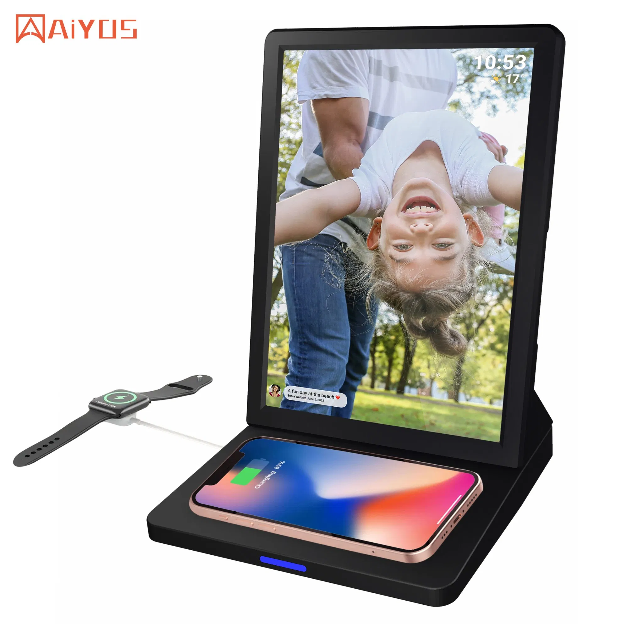 9.7inch Android WiFi 6 Version with 9.7" IPS LCD Advertising Player with Wirelss Charge Table Display