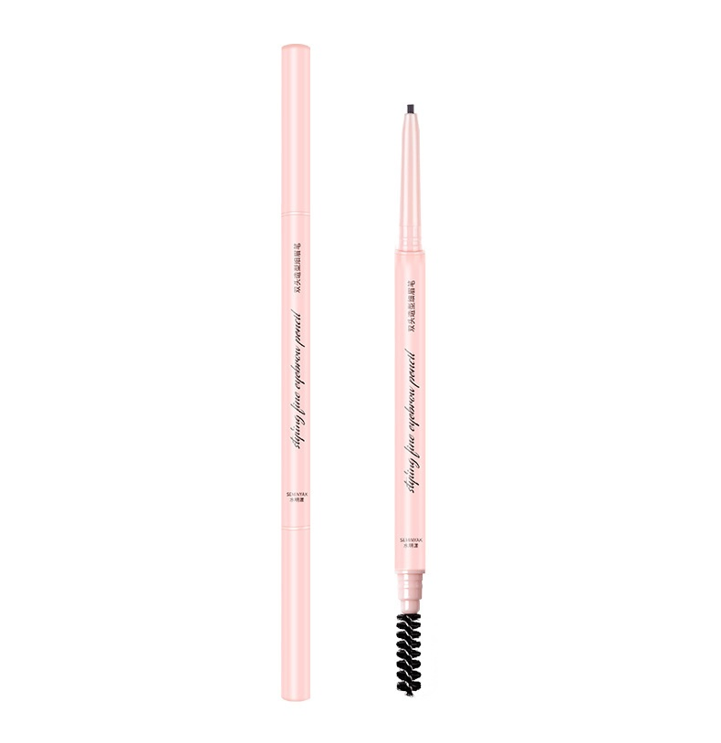 Ep06 Manufacturer Direct Sale Double-Head Extremely Fine Eyebrow Pencil Waterproof Sweat-Proof Permanent Non-Halo Dye Eyebrow Pencil Dual-Purpose Automatic