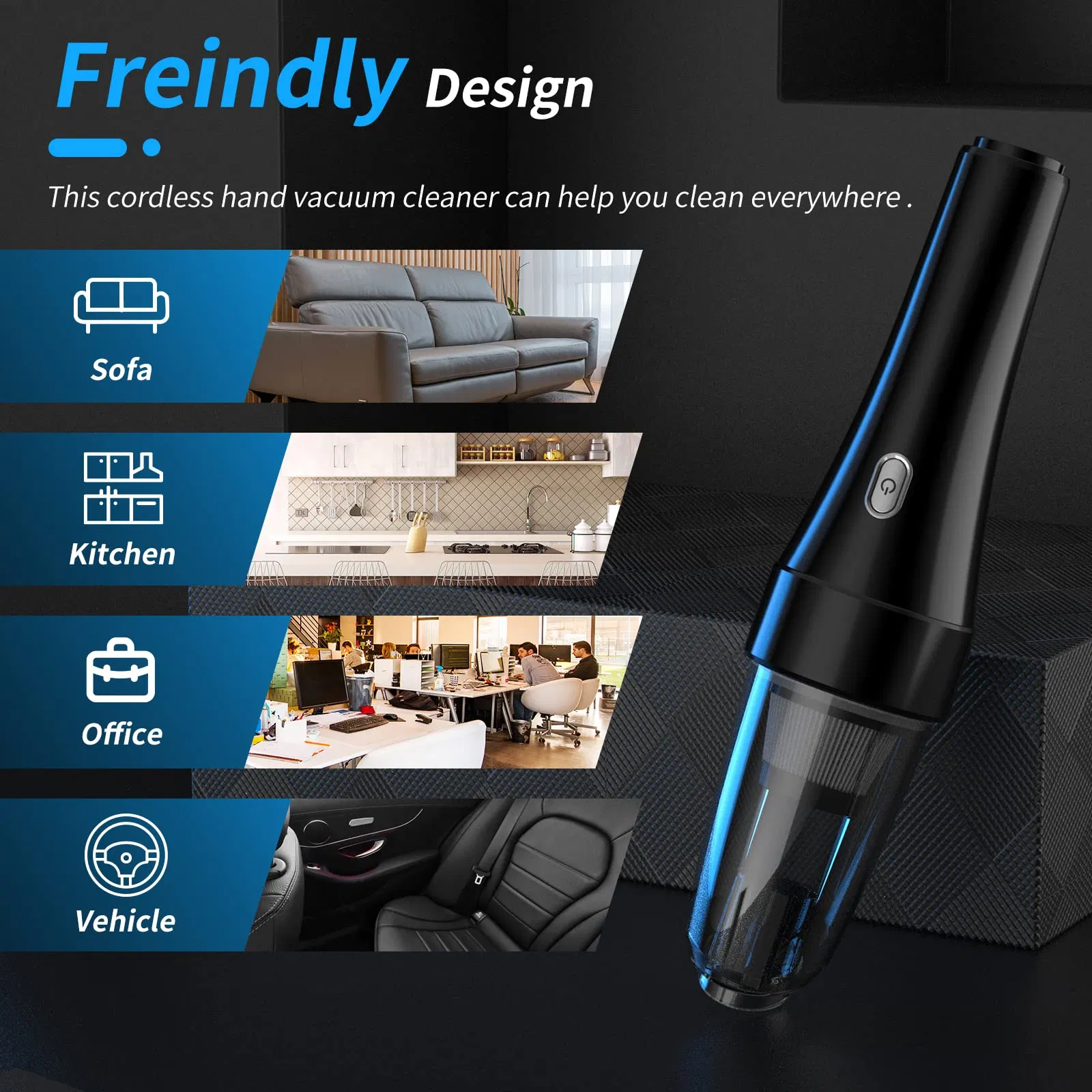 Wholesale 8500PA Strong Power Car Vacuum Cleaner