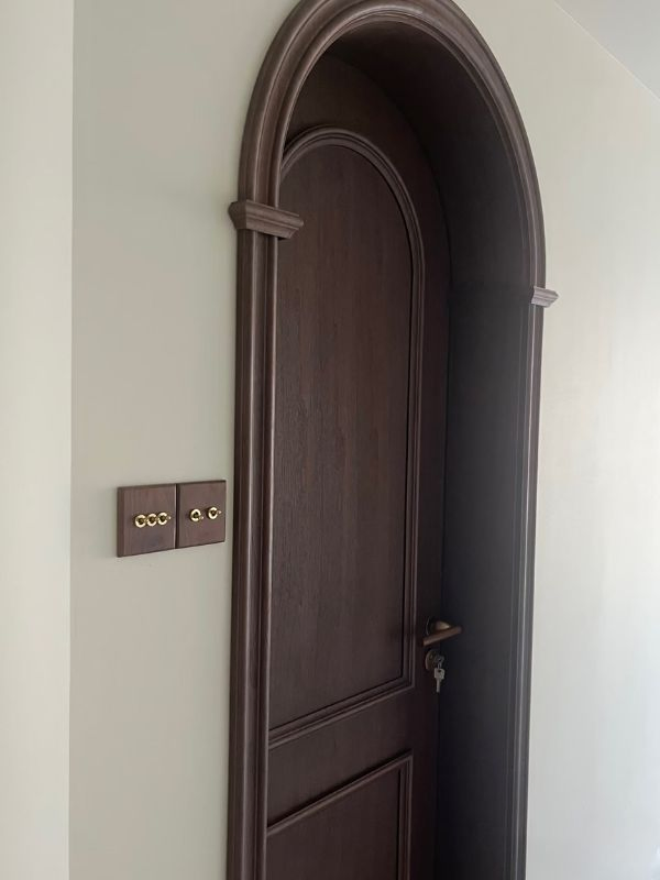 Square North American Black Walnut Veneer Solid Wood Trendy Interior Wood Door