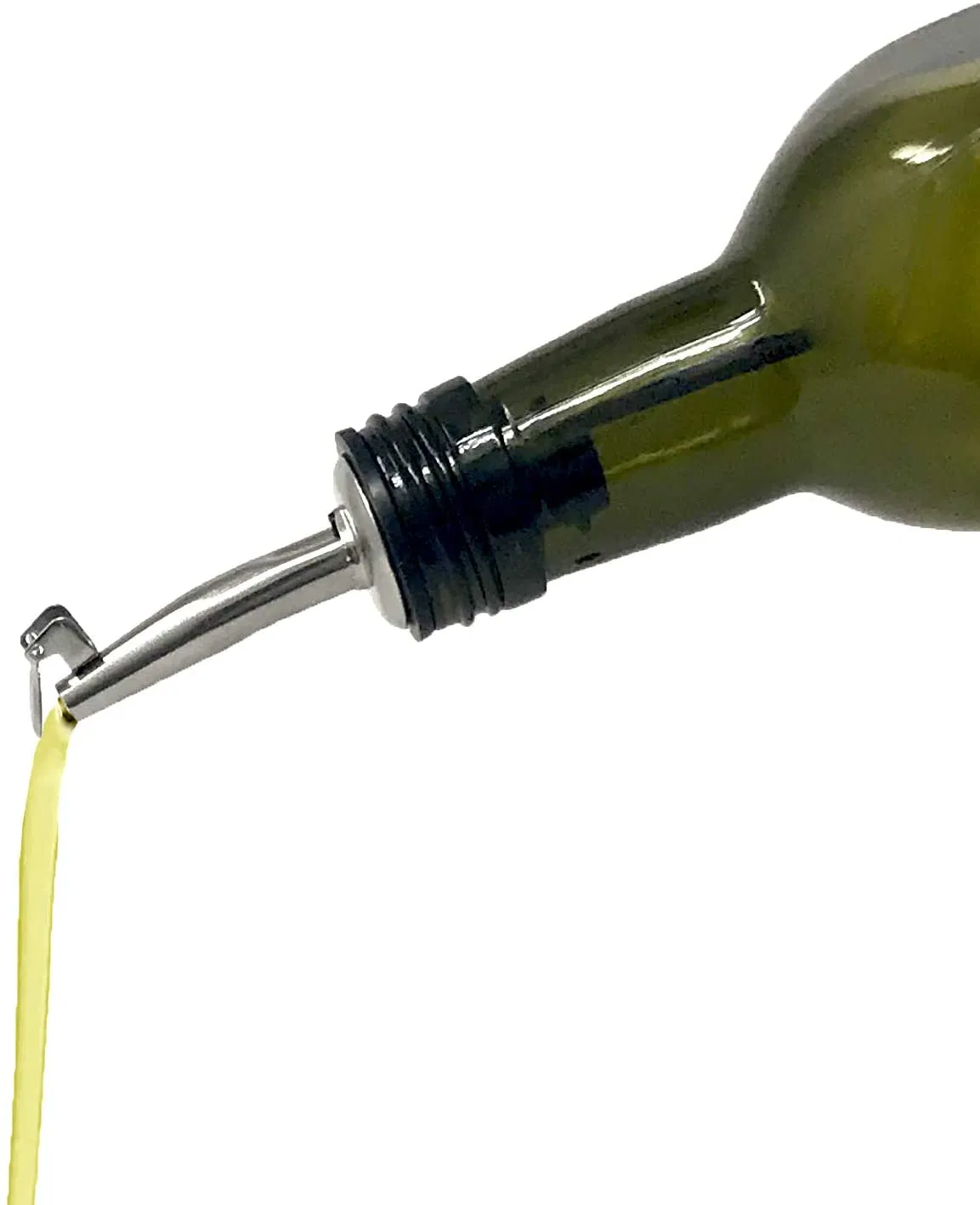 500ml Dark Green Square Olive Oil Bottle Dispenser with Stainless Steel Flip