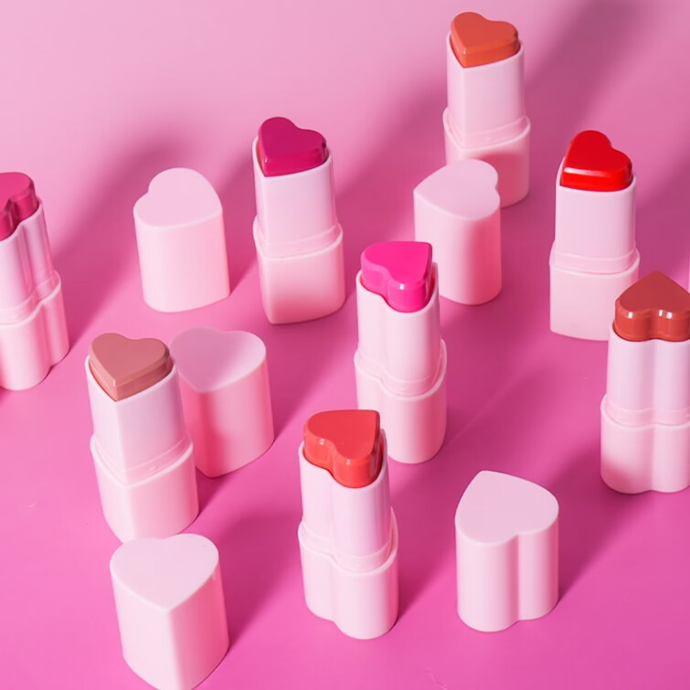 Wholesale Cream Pink Love Heart Blush Private Label Blush Stick
