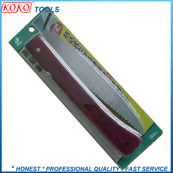 Складная пила для обрезки с деревянно-пластиковой ручкой