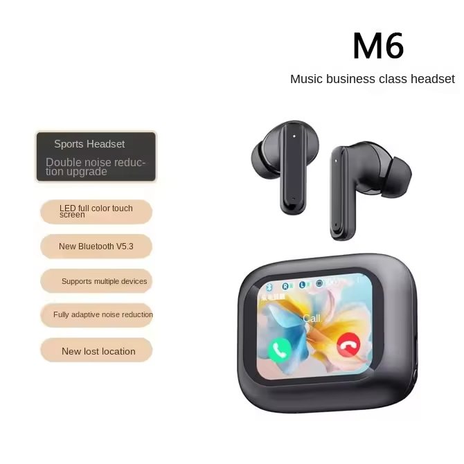 Smart LED Touch Screen Bluetooth Earbuds A9PRO Wireless Tws Bluetooth 5.4 Anc+Enc Noise Cancelling in-Earin-Ear Headset with HiFi Sound